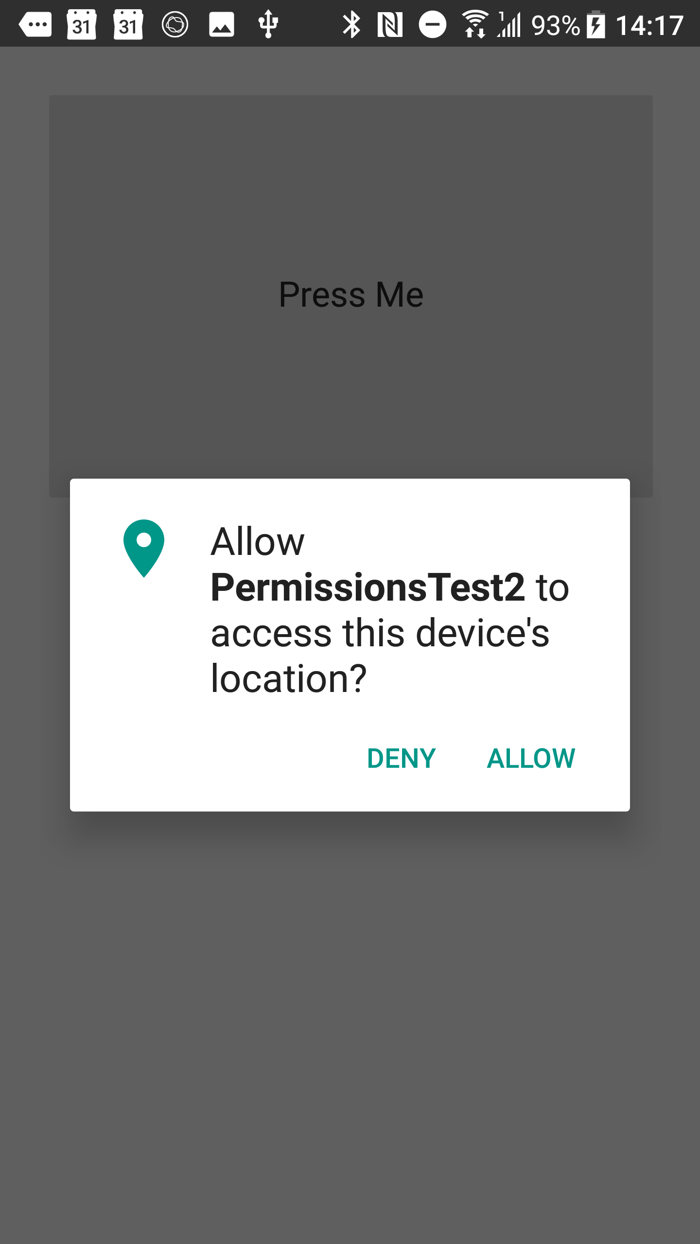 Runtime permission request