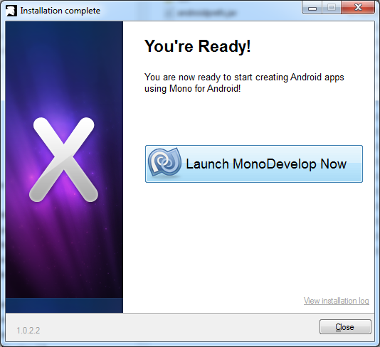 Installing Mono for Android