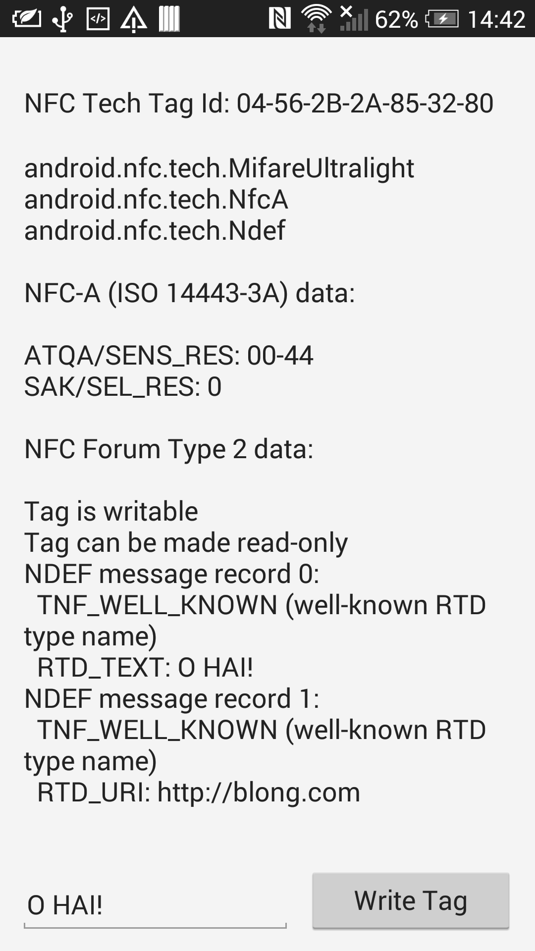 NFC sample app